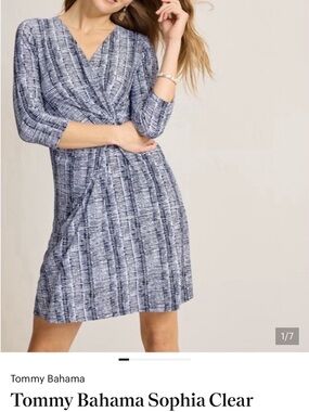 Tommy Bahama Sophia Clear Waters Faux-Wrap Dress Size L  NWOT